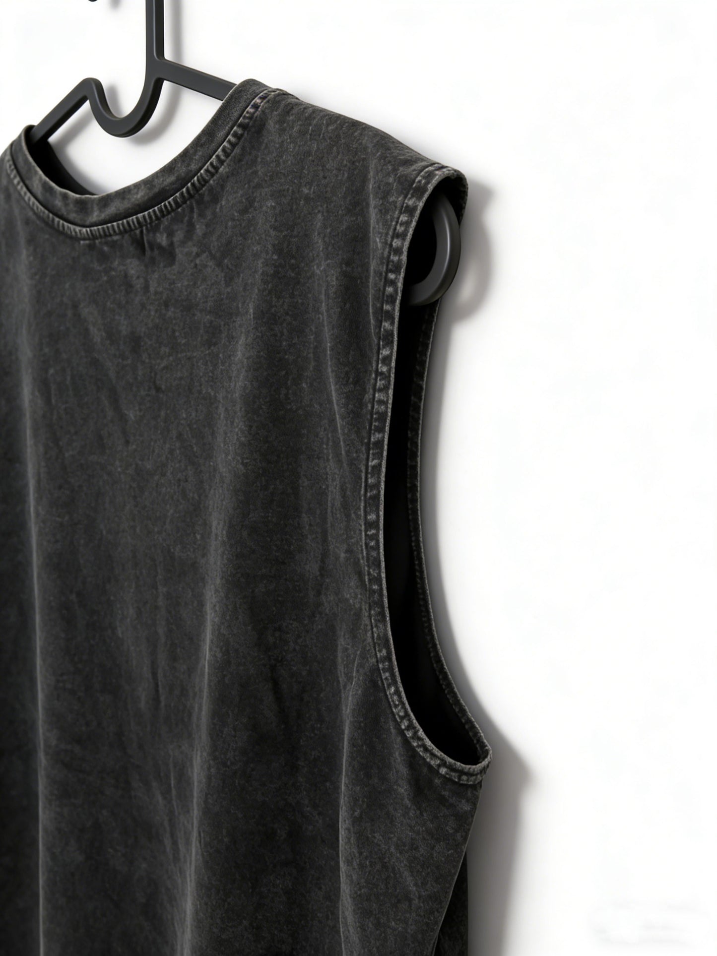 Men's Vintage Street Style Sleeveless Shirt and Ripped Denim Shorts for Casual and Summer Wear