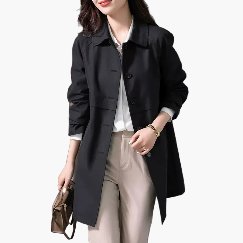 Women's Trench Coat Short Elegant Classic for Office and Everyday Use