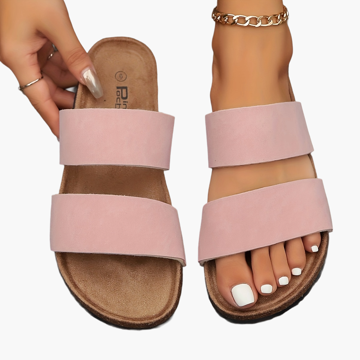 Women's Comfort Sandals with Double Straps – Fashionable Casual Shoes for Summer