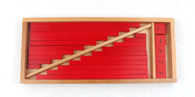 Montessori counting rods made of wood for children – early mathematics learning toy, educational material, neutral