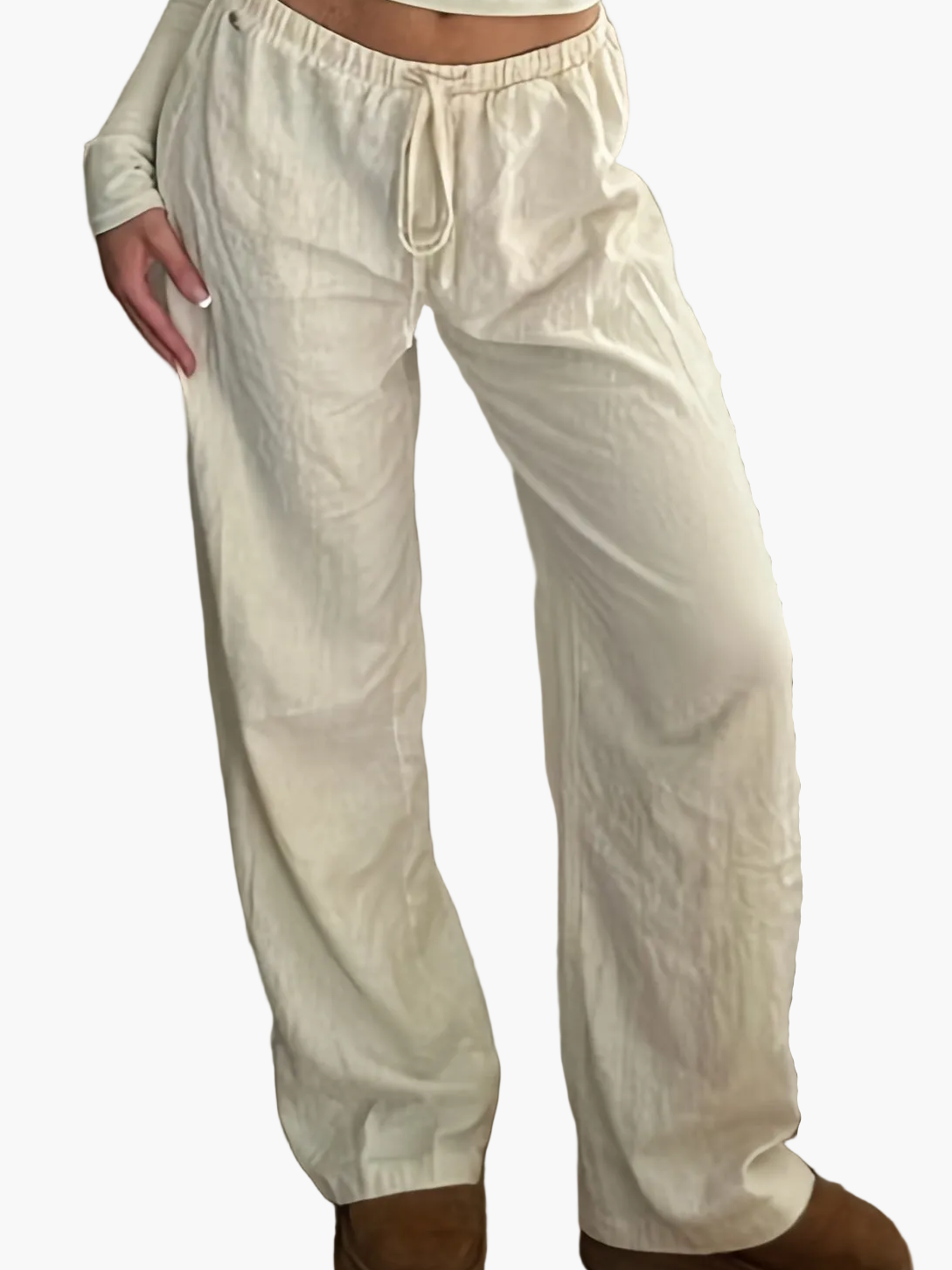 Women's Wide High Waist Casual Pants with Drawstring – Modern Street Style Pants for Spring and Summer
