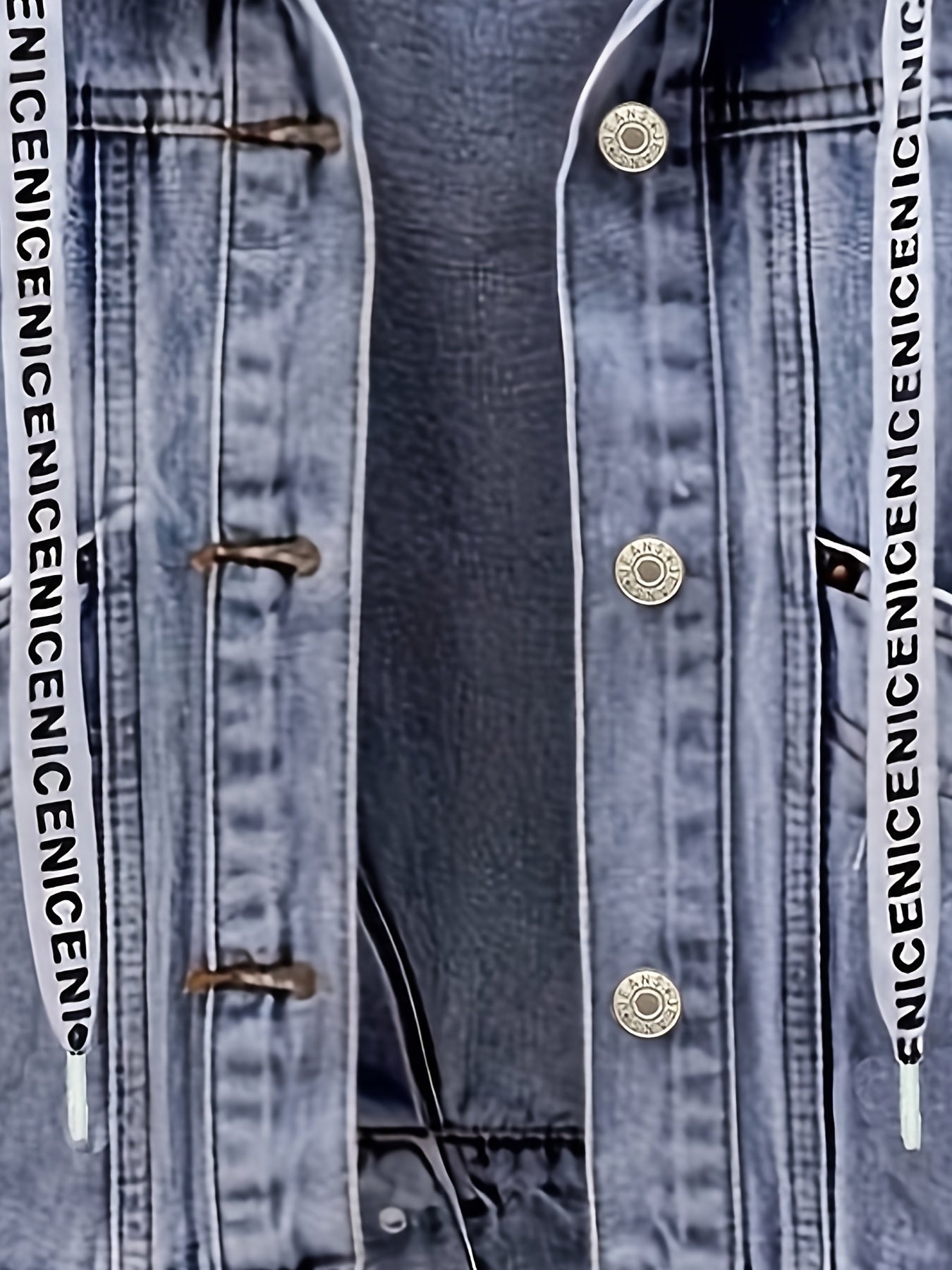 Jeansjacke Damen mit Kapuze und Knöpfen, Hellblau