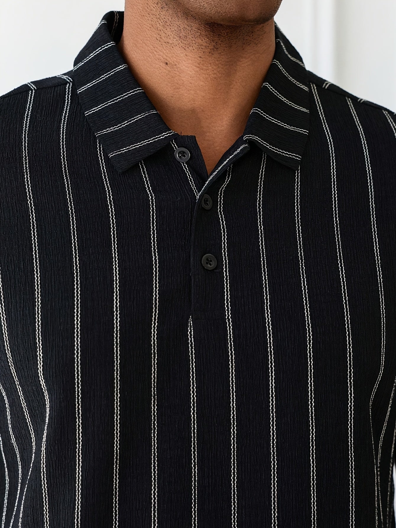 Men's Polo Shirt with Stripe Pattern – Modern Short-Sleeve Design for Everyday and Leisure Use