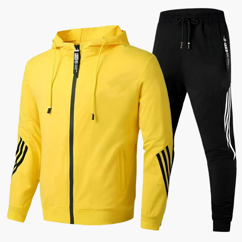 Men's Two-Piece Tracksuit – Sporty Casual Suit with Hood for Everyday & Fitness