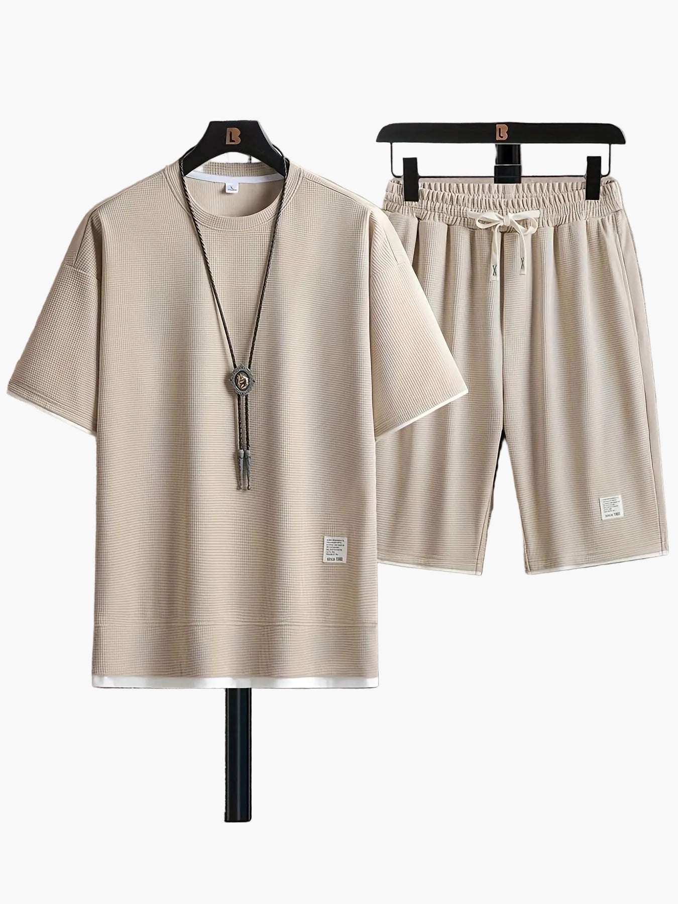 Men's Casual Set Two-Piece Shirt & Shorts Modern Loose Lounge Sport Outfit