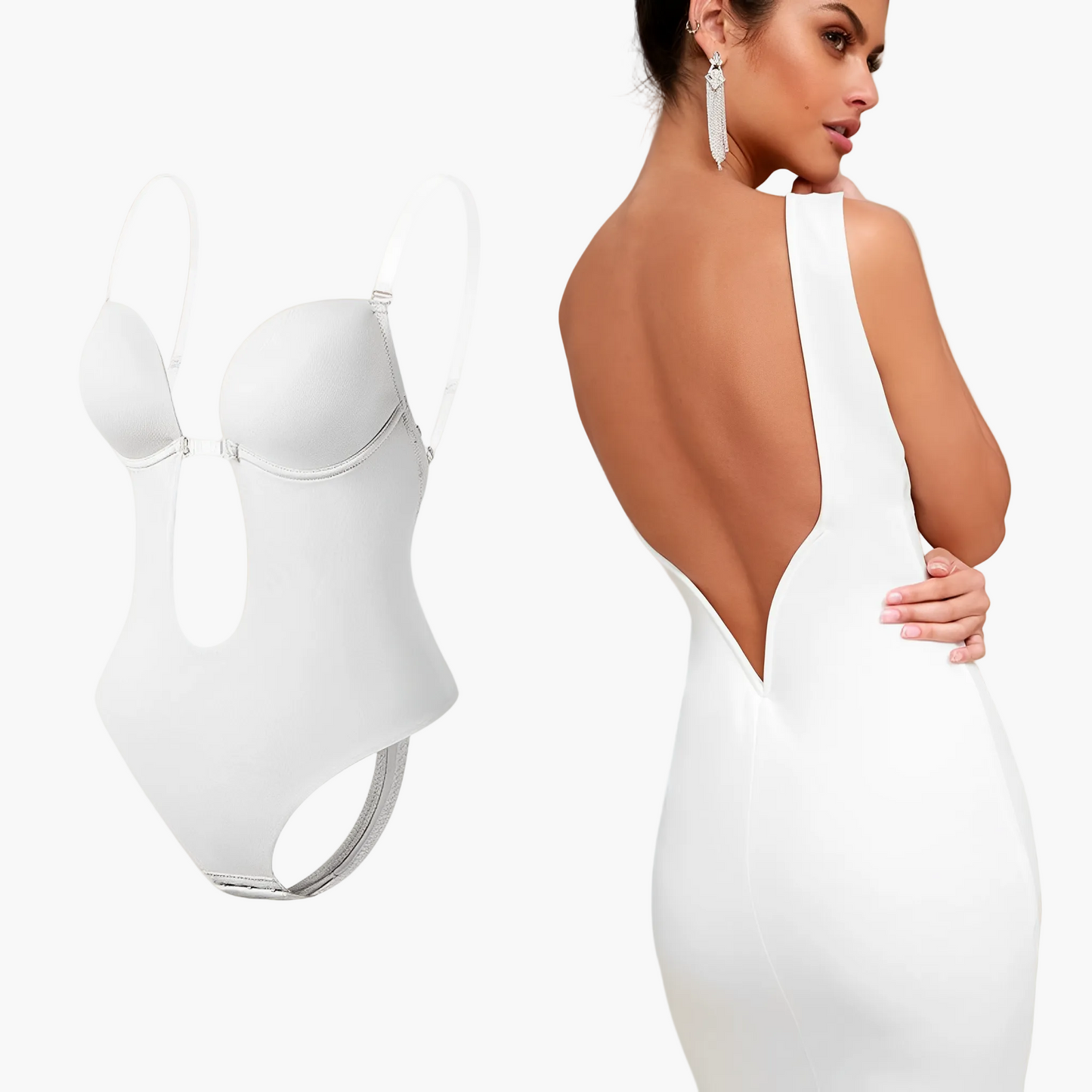 Damen Rückenfreier Bodysuit BH – Unsichtbarer Shaping-Body für Abendkleider und Partykleider
