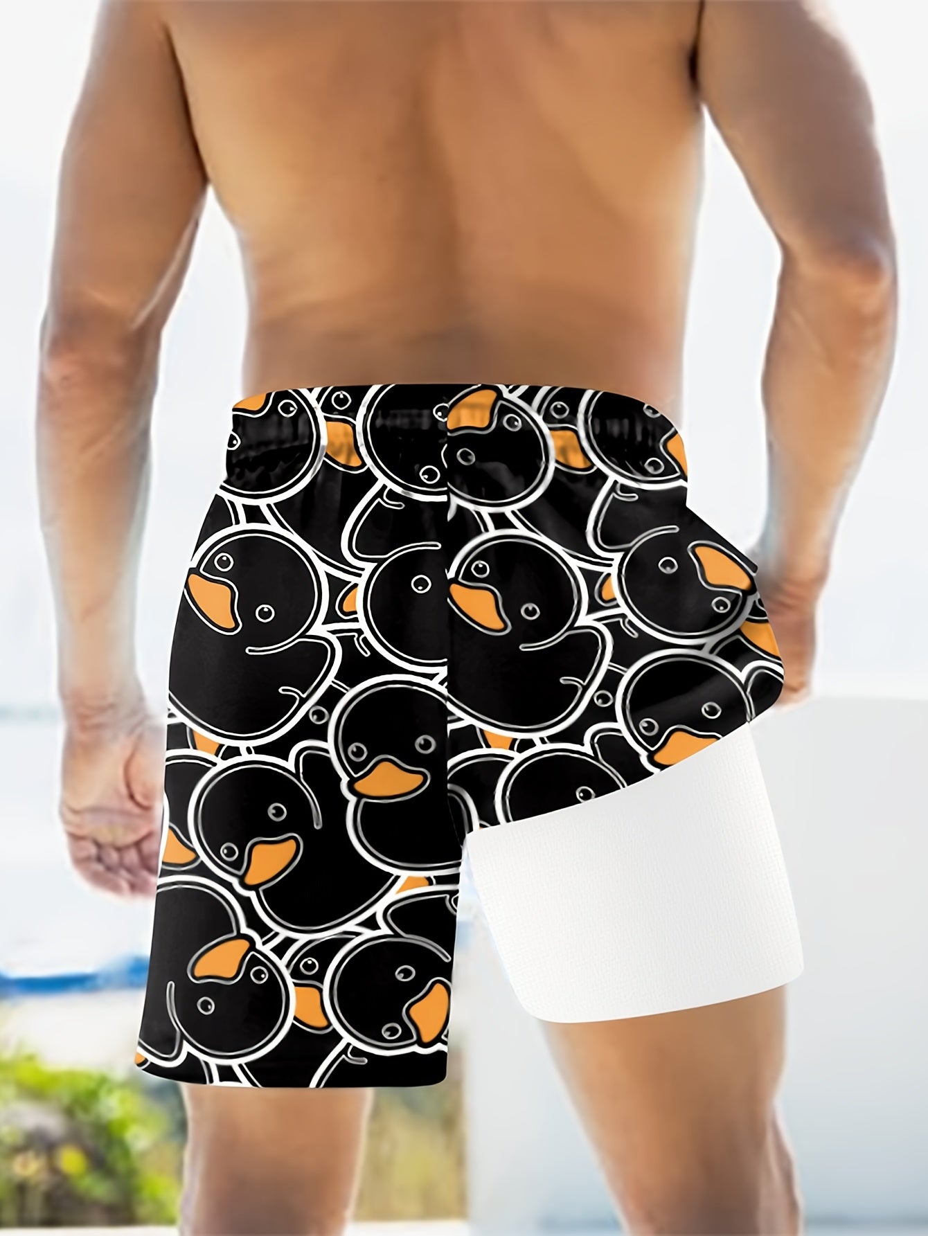 Herren Badehose mit Gummienten-Motiv – Lustige Schwimmshorts für Freizeit & Strand