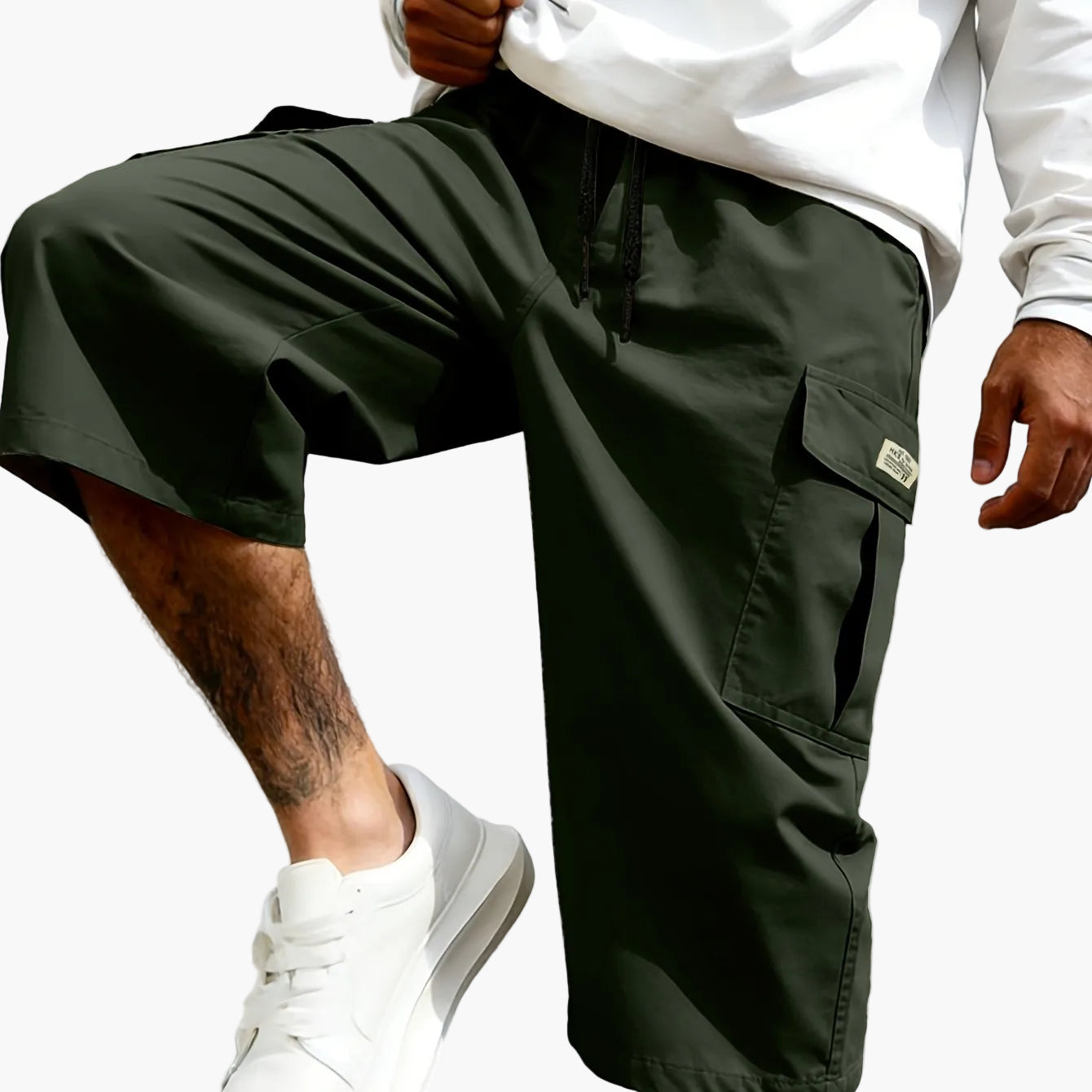 Herren Cargo Shorts Freizeit Knie-Länge mit Taschen – Lässige Streetwear für Alltag und Sport