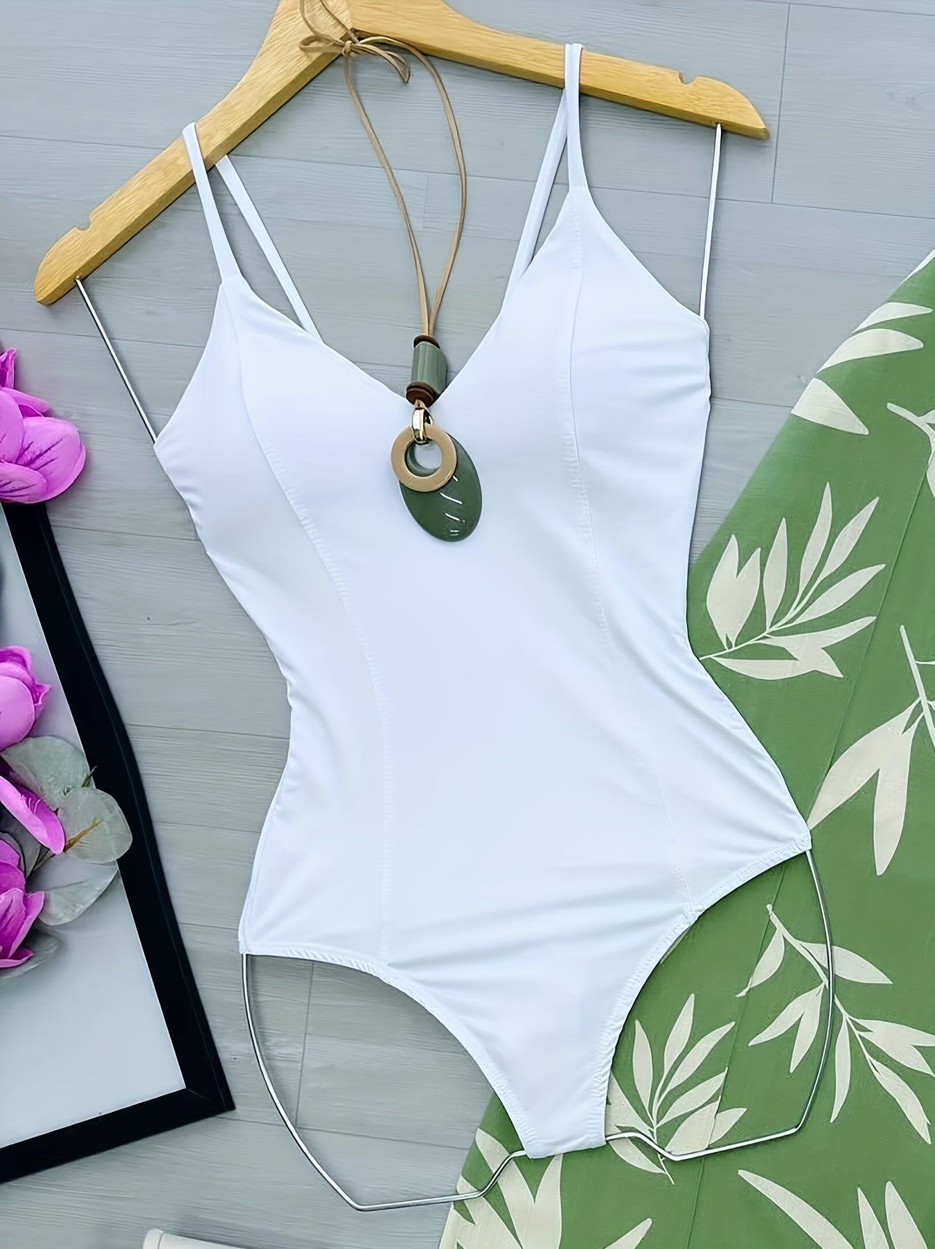 Women's Wide Palazzo Pants with Tropical Leaf Pattern – Elegant Summer Look for Everyday & Vacation