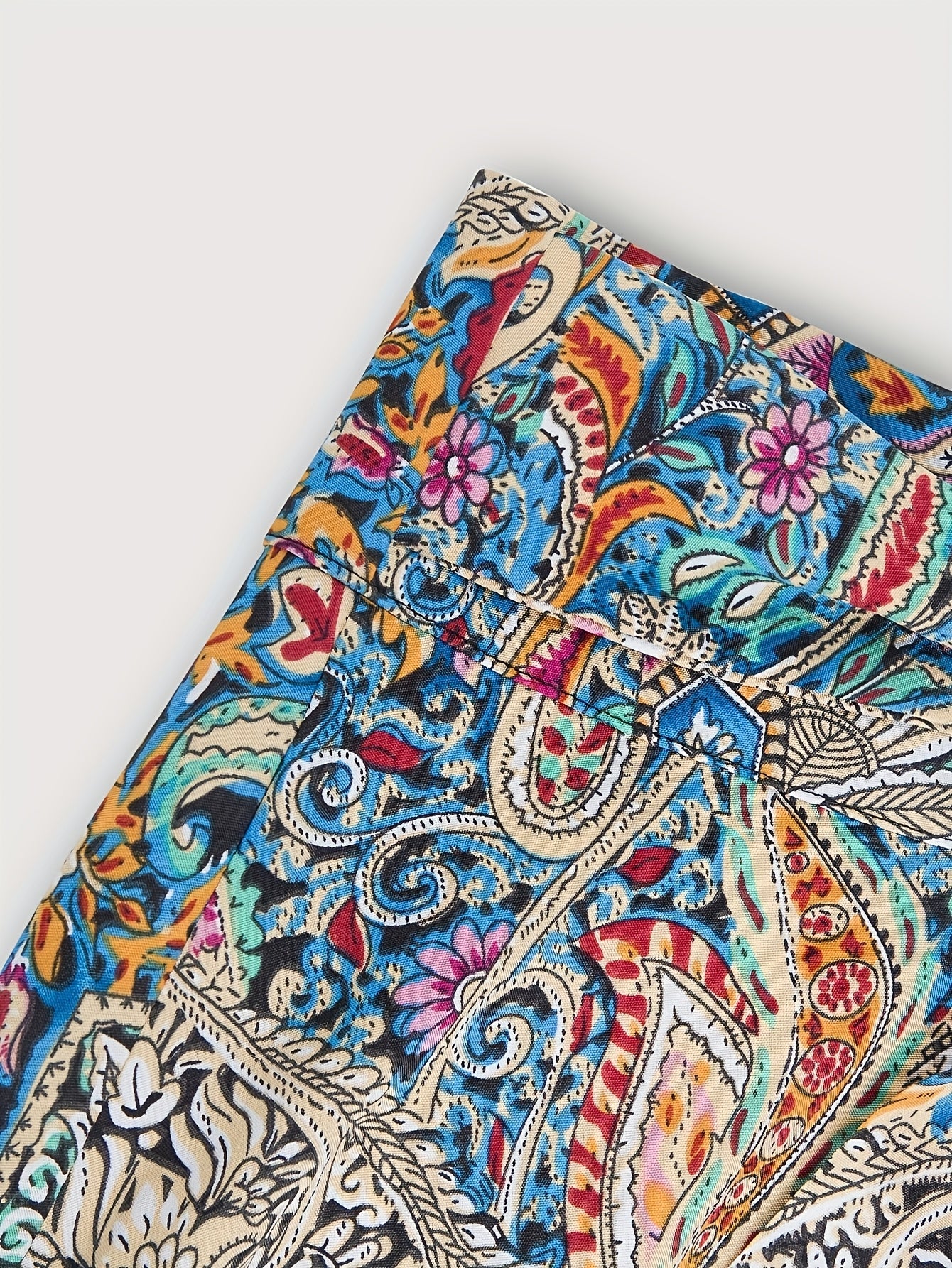 Women's Elegant Boho Midi Skirt with Paisley Pattern and Bow Detail – Perfect for Spring & Summer