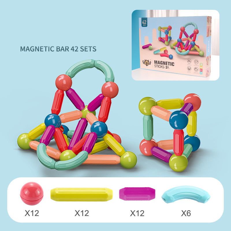 Magnetic construction toy building blocks for children – creative educational toy, educational plug-in game from 1 year old