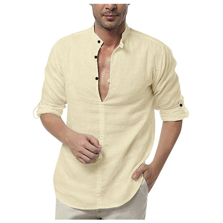 Wesley – Casual Long Sleeve V-Neck Shirt for Men