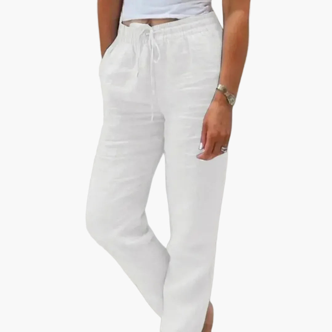 Women's summer trousers with elastic waistband – Comfortable casual pants for everyday and vacation