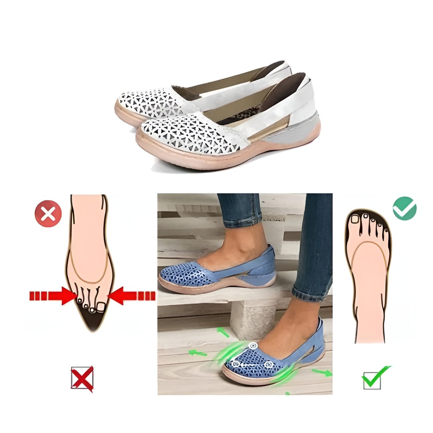 Women's Comfortable Slip-on Orthopedic Casual Half Shoes