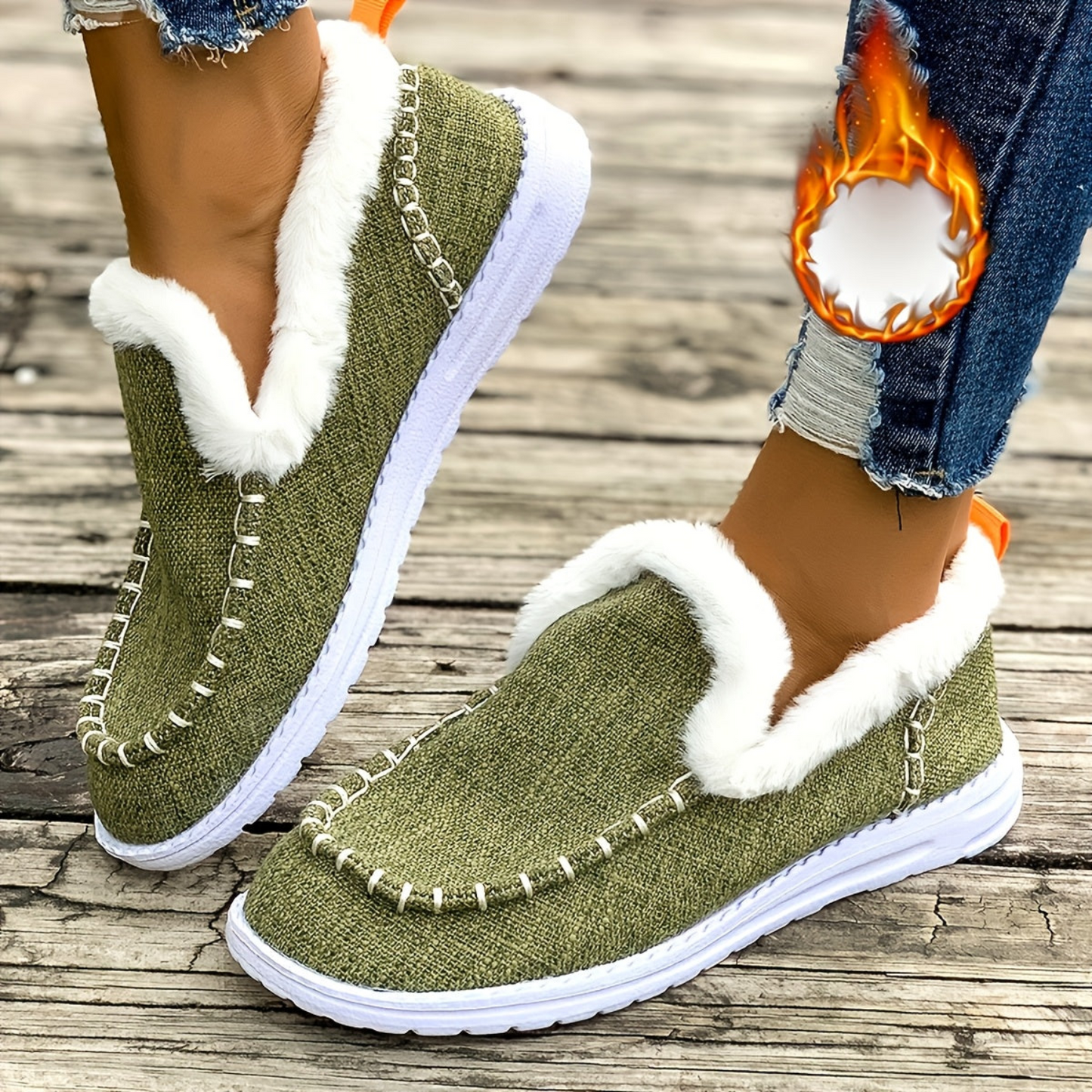Women's Winter Moccasin Shoes with Plush Lining – Warm & Comfortable