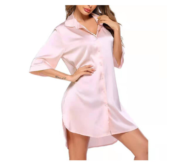 Sara – Elegant, silky shirt for home