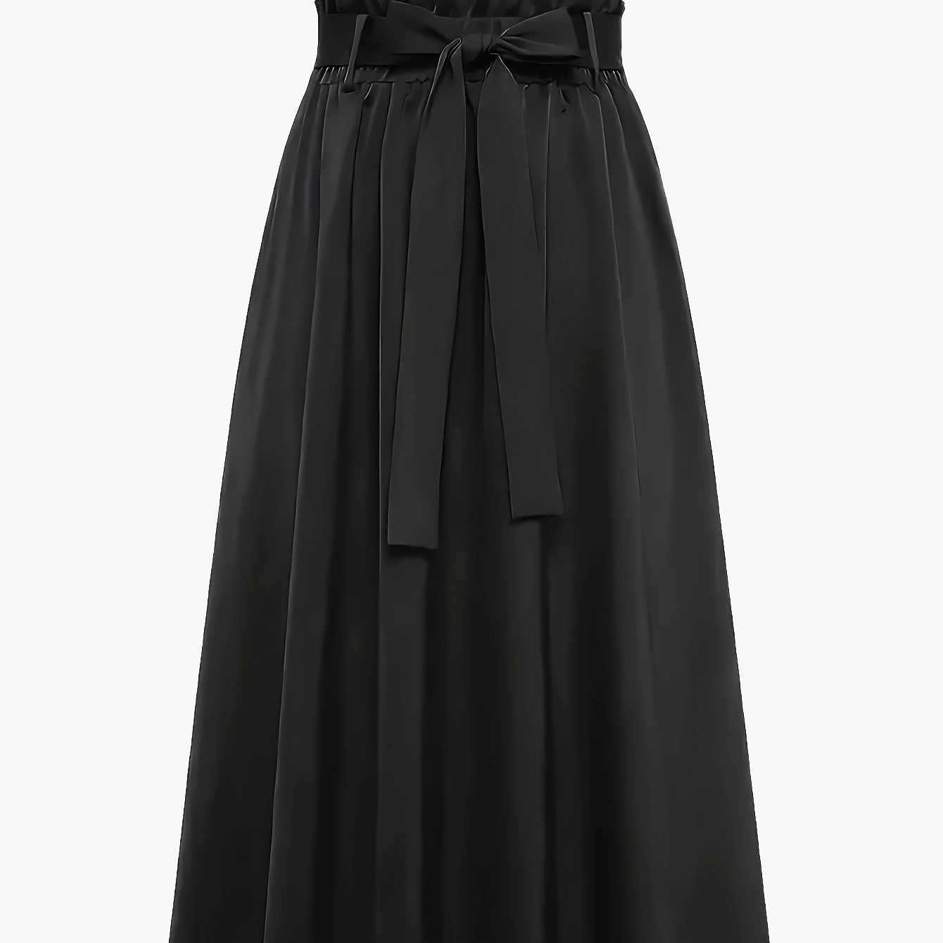 Women's Maxi Skirt with High Waist and Bow – Elegant Casual Skirt for Spring and Summer