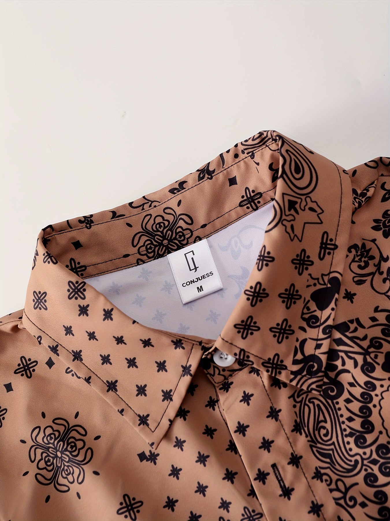 Men's Summer Casual Set – Short-Sleeve Shirt and Shorts with Paisley Pattern, Perfect for Everyday & Vacation