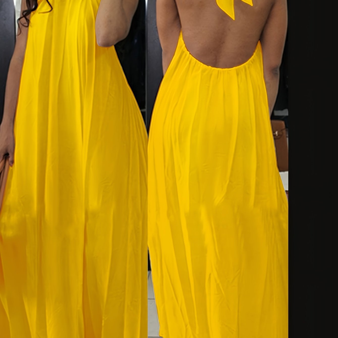 Women's backless halterneck maxi dress for summer and parties