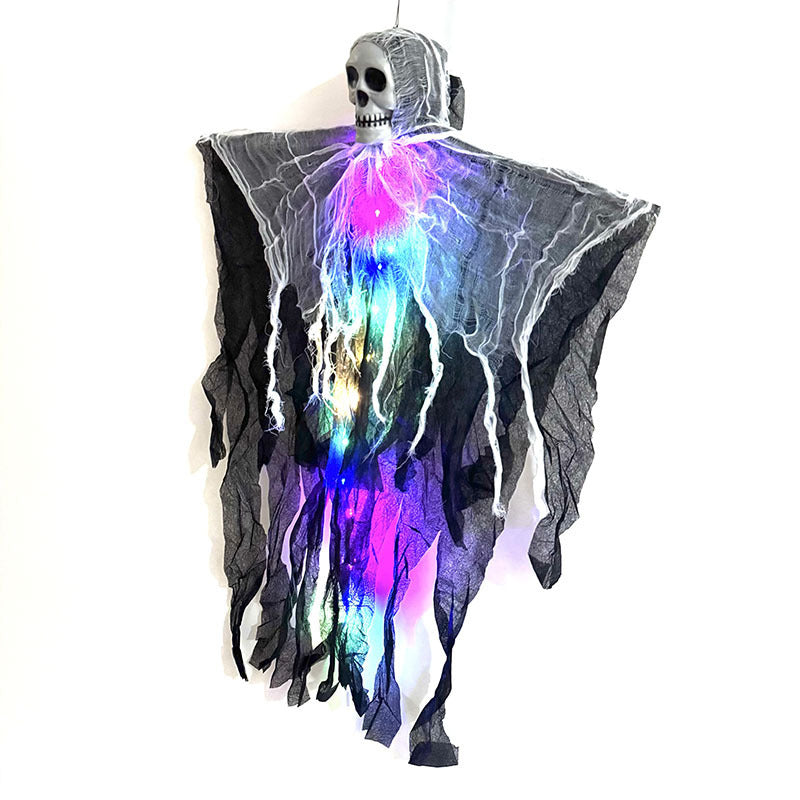 Halloween Hanging Ghost Decoration with LED Lights – Creepy Party and Garden Decor