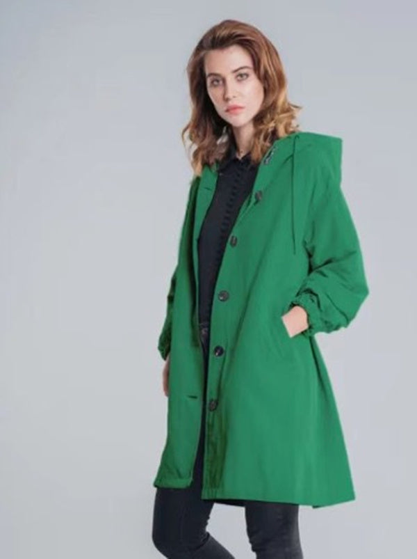 Kelly – Lässiger Mid-Length Windbreaker für Damen mit langen Ärmeln