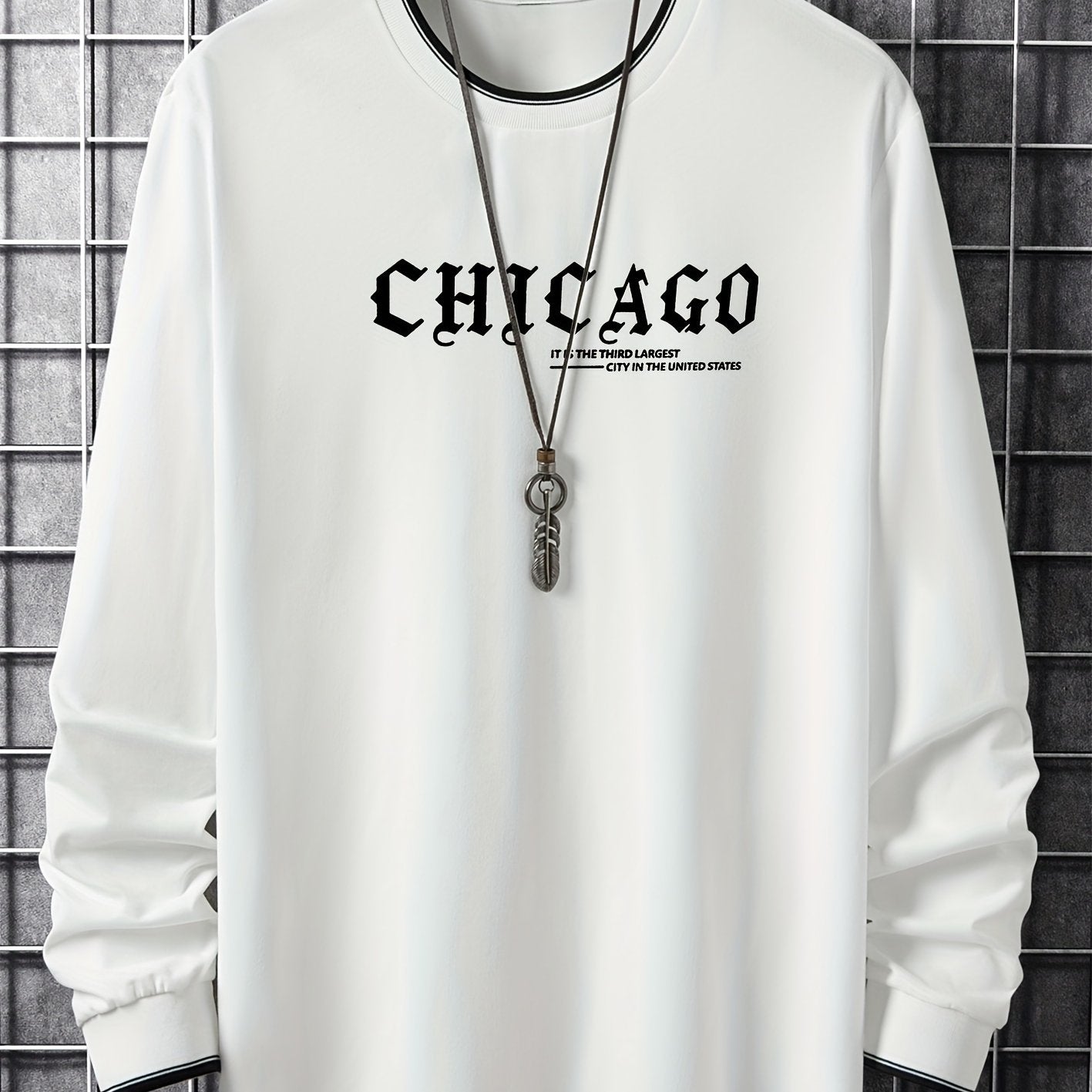 Herren Langarmshirt "Chicago" mit Rundhalsausschnitt und Rippbündchen