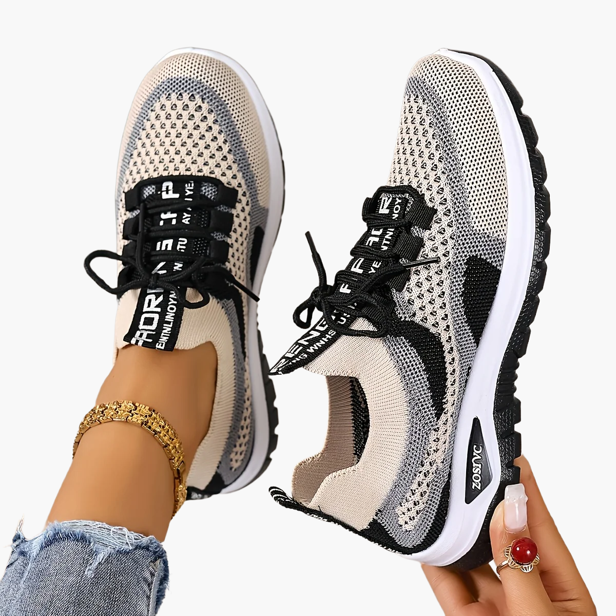 Damen Sneaker Freizeit Sportliche Laufschuhe Atmungsaktiv Komfortabel