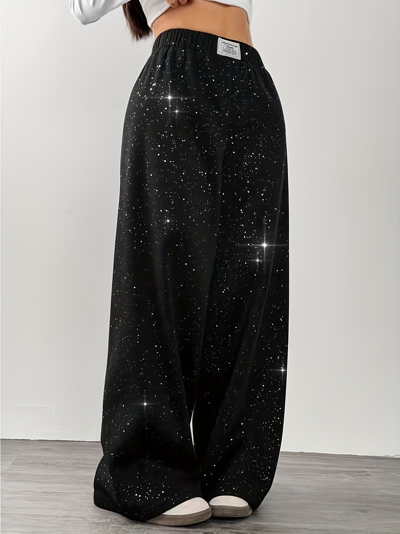 Damen Weite Sternenhimmel Freizeithose für Frühling und Sommer – Lässiger Streetstyle