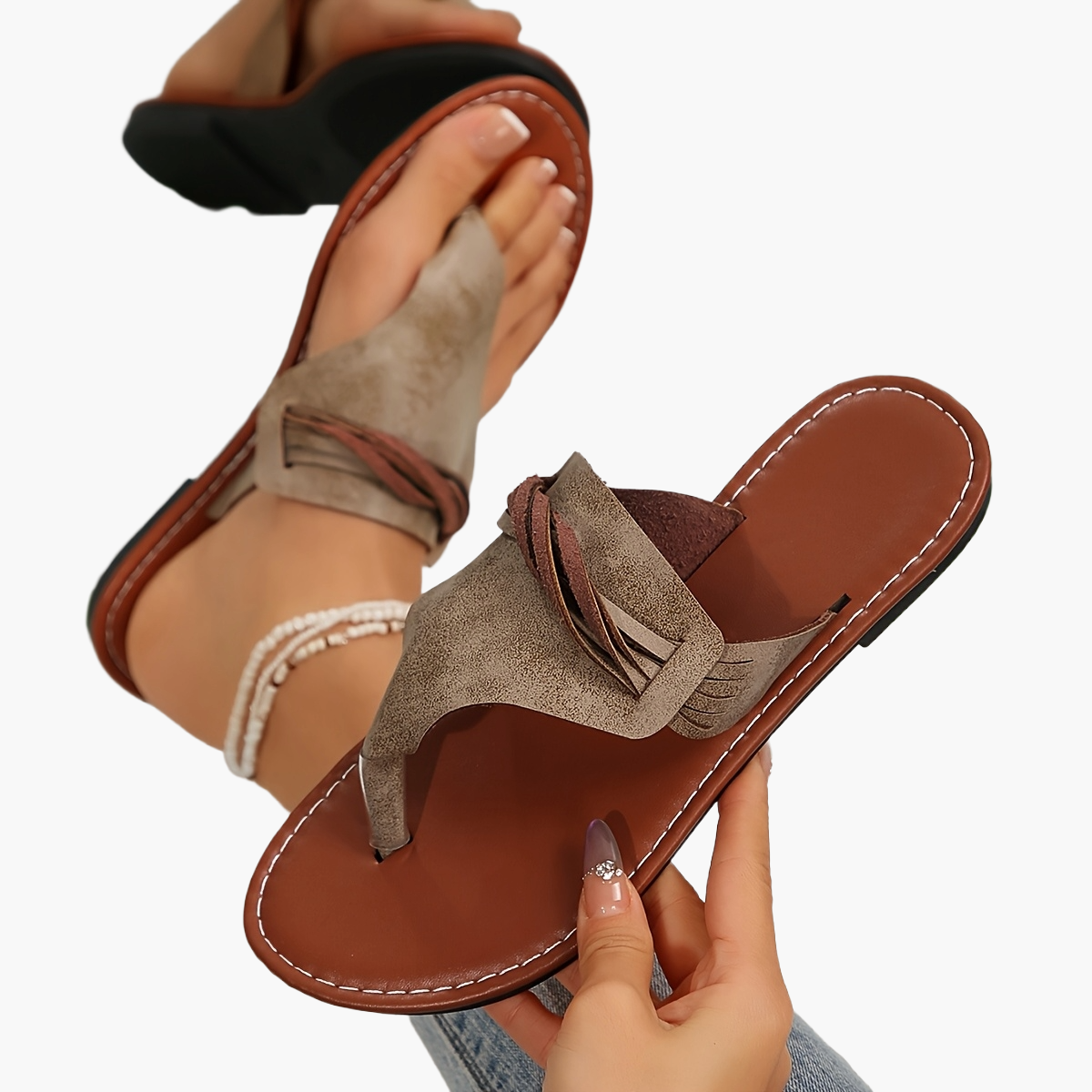 Women's Toe Separator Sandals – Fashionable Summer Shoes for Leisure & Vacation
