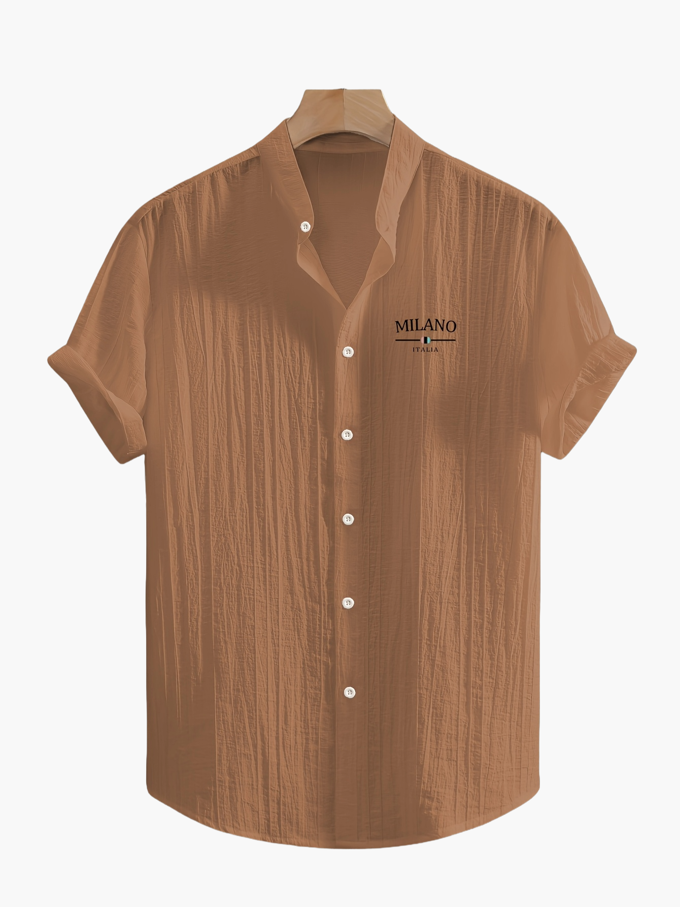 Men's Stand Collar Summer Casual Shirt with Button Placket – Urban Milano Design
