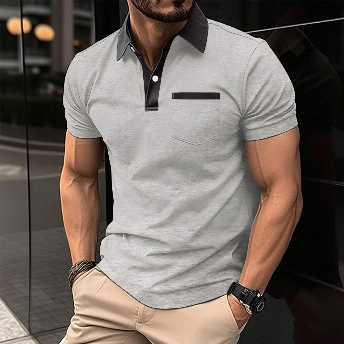 Roger – Slim Fit Kurzarm Poloshirt für Herren