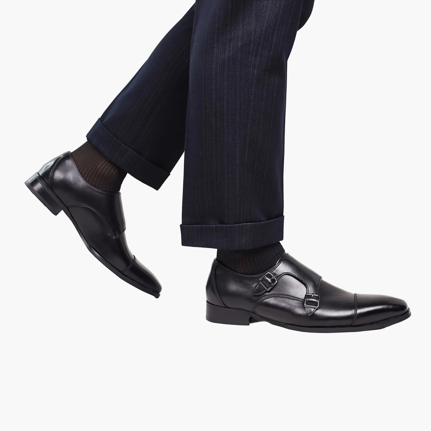 Men's Double Buckle Business Loafers – Elegant Dress Shoes for Everyday & Office Use