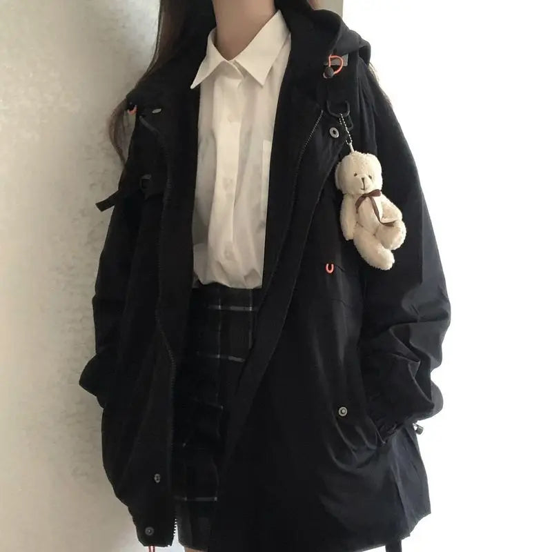 Hoodie Jacke mit Reißverschluss und Taschen Blau