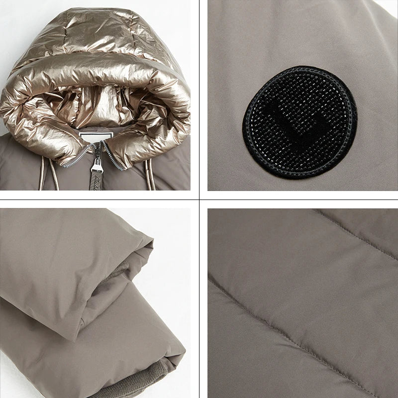 Women's quilted coat with fashionable oversized collar – urban winter coat for everyday and leisure