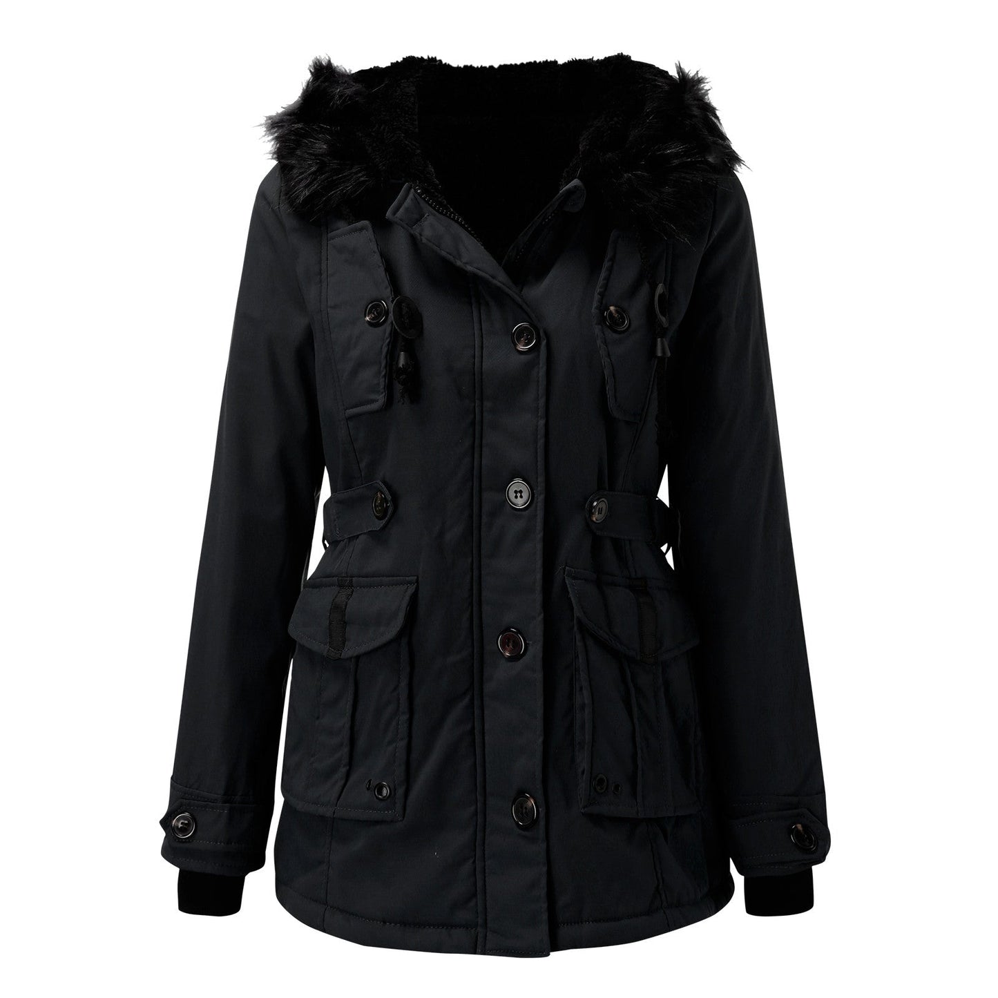 Women's winter parka with faux fur hood – stylish outdoor jacket for cold days