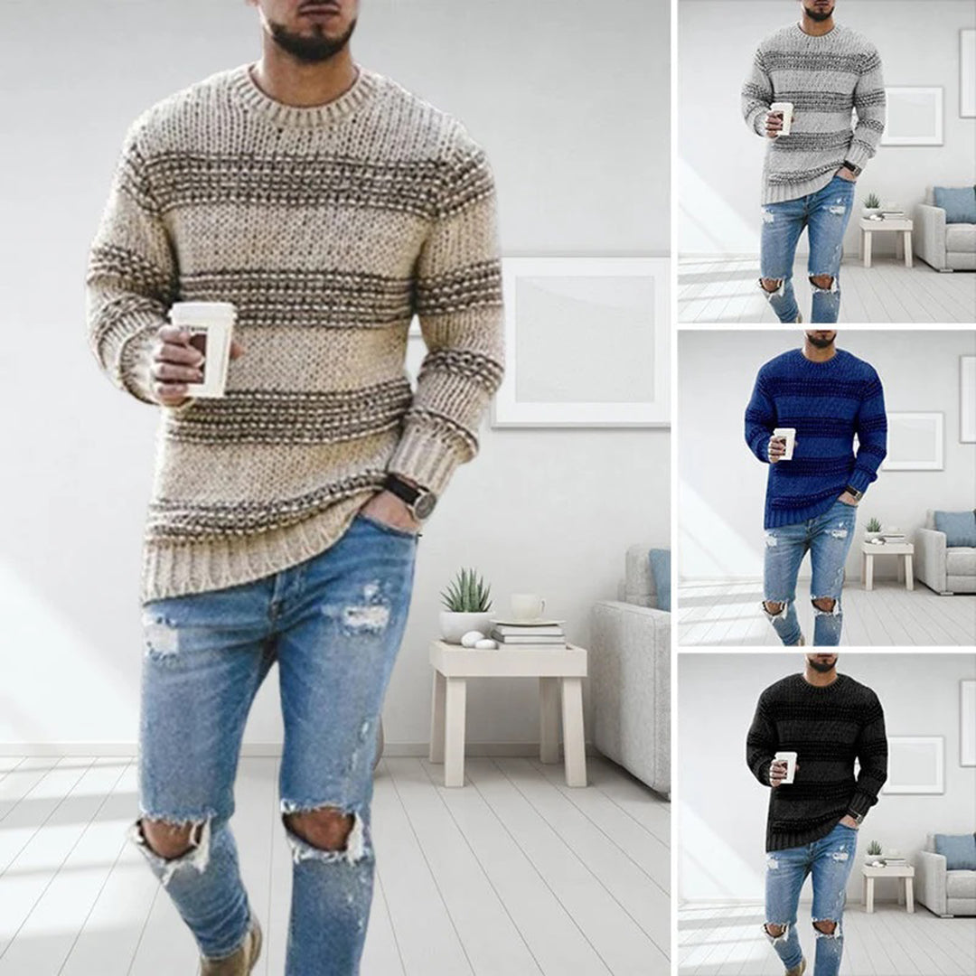 Men's knitted sweater in Norwegian style – Chunky knitted winter sweater, fashionable & comfortable