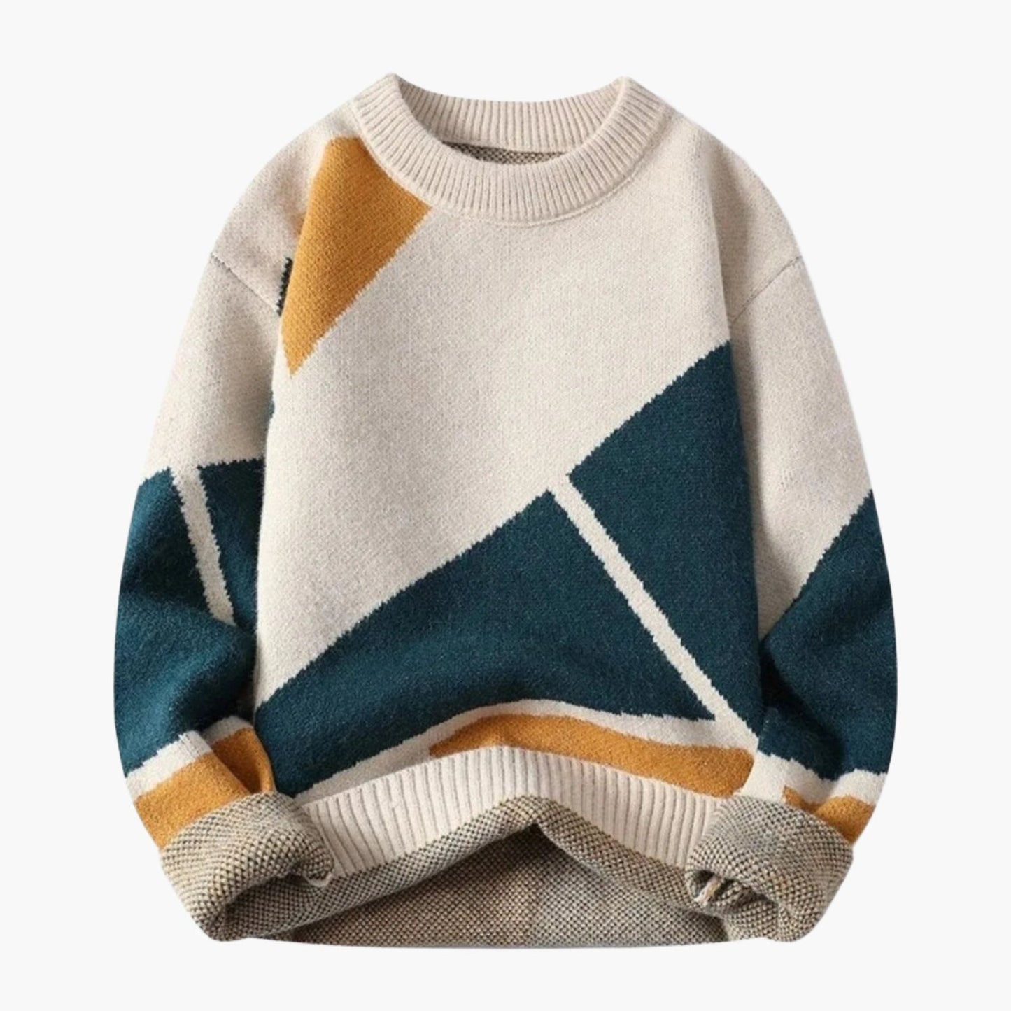 Men's knitted sweater in modern casual look – streetwear style for everyday & leisure