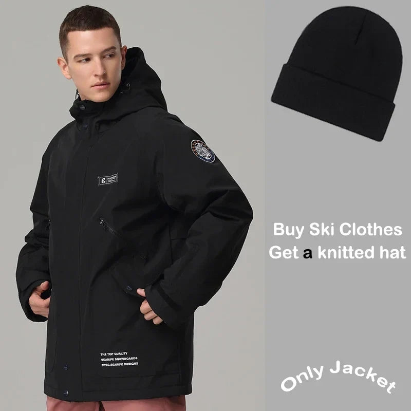 Unisex winter jacket with hood for snow & sports - multicolored