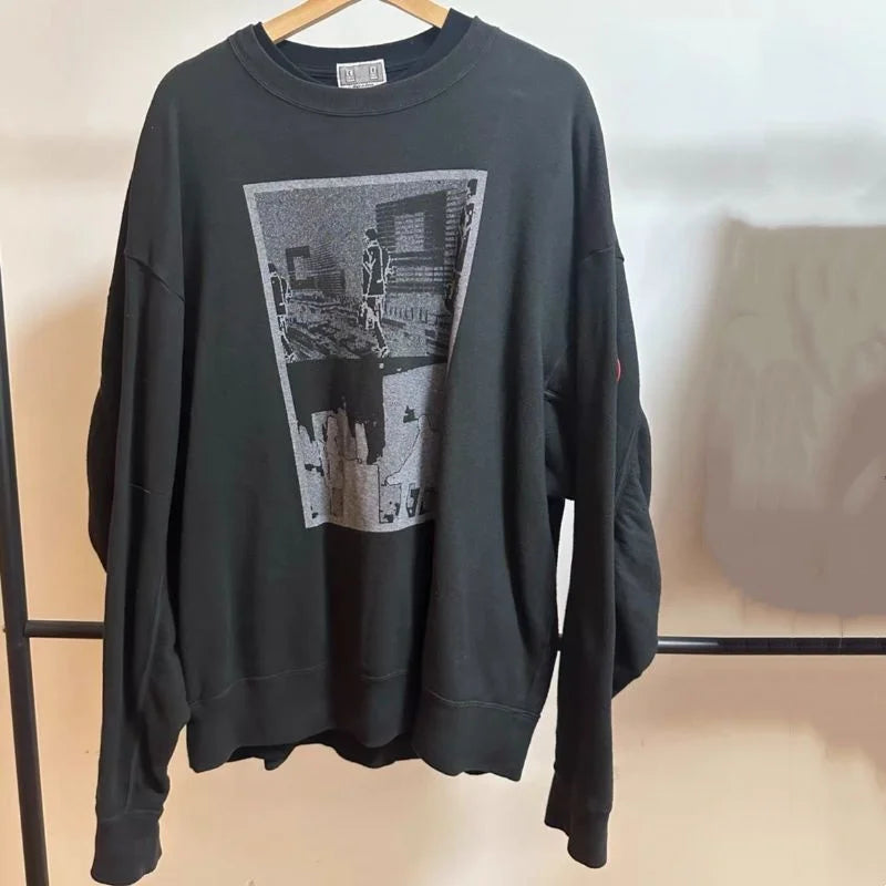 Unisex long-sleeve crew-neck sweatshirt with print