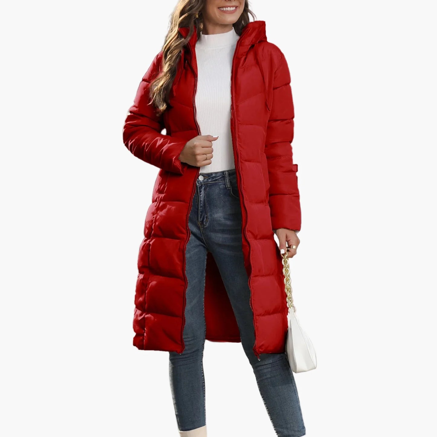 Damen Steppmantel Winterjacke Kapuze Langarm Casual Streetwear