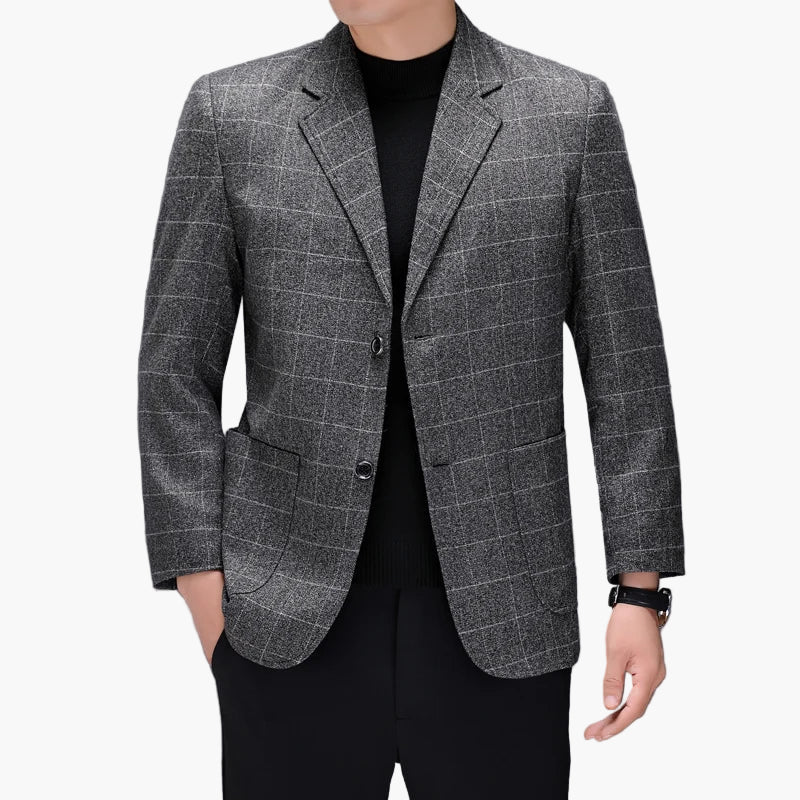 Men's Blazer Modern Checked Business Casual Elegant