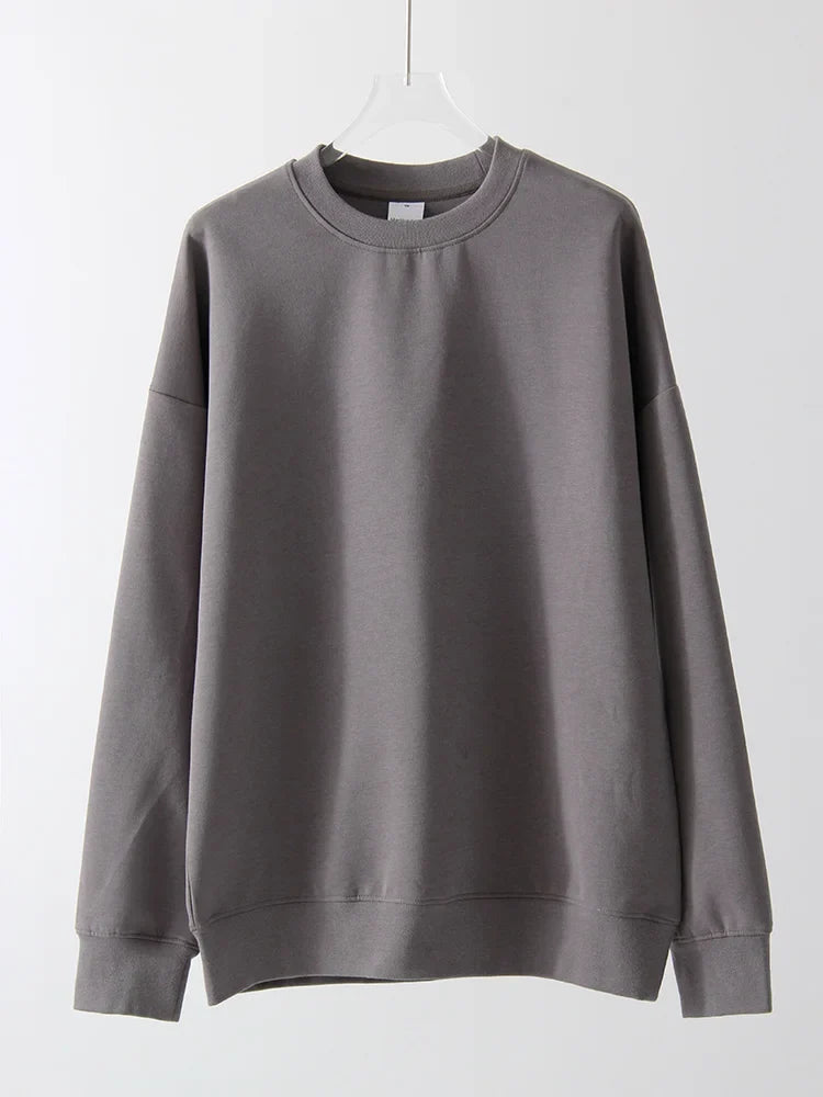 Unisex Basic Crew-Neck Long-Sleeve Sweatshirt Pullover in Various Colors