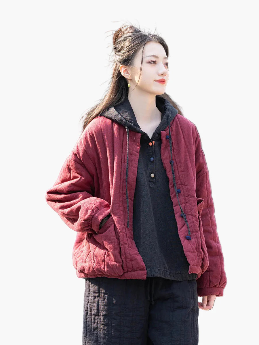 Damen Vintage Steppjacke im lockeren Freizeitstil – Übergangsjacke für Alltag und Outdoor