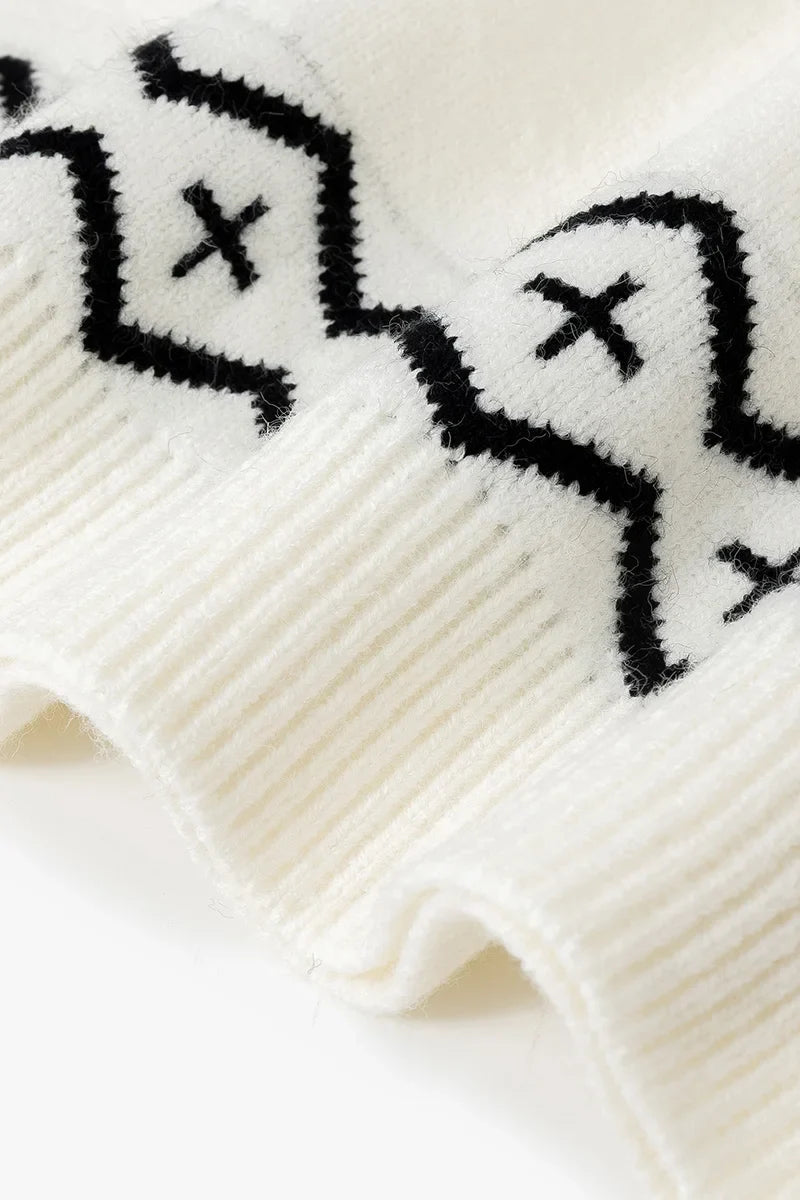 Damen Winterpullover mit Schneeflocken Muster – Skandinavischer Strickpullover für kalte Tage