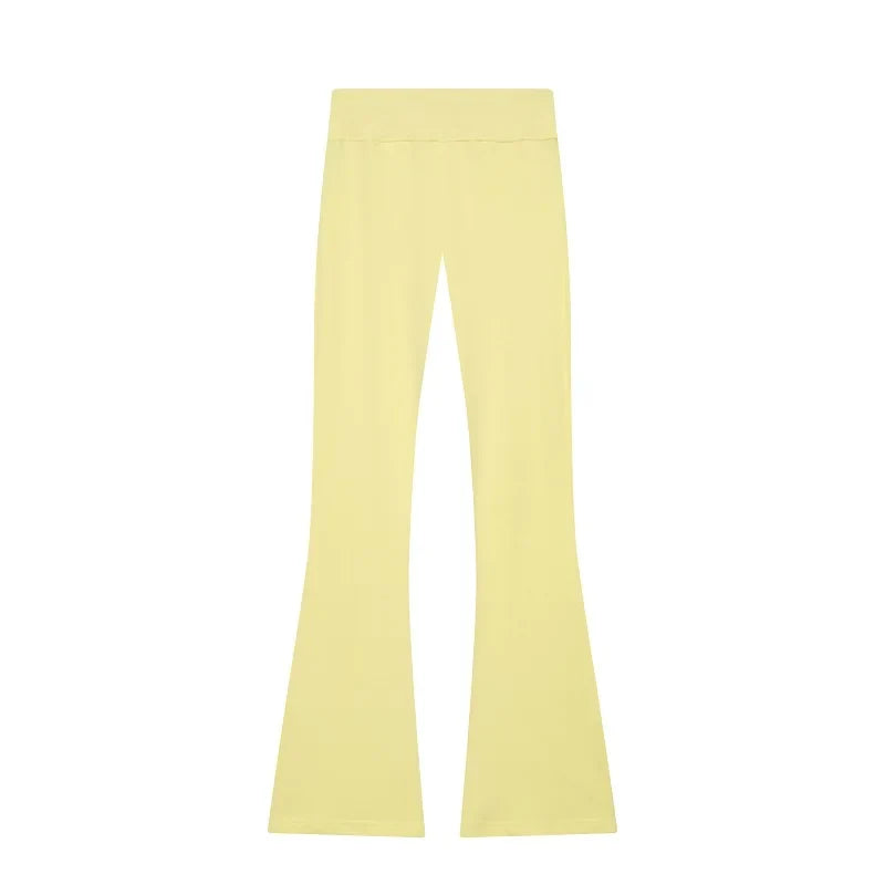 Women's Zip Jacket or Flared Trousers with High Waist, Casual, Various Colors