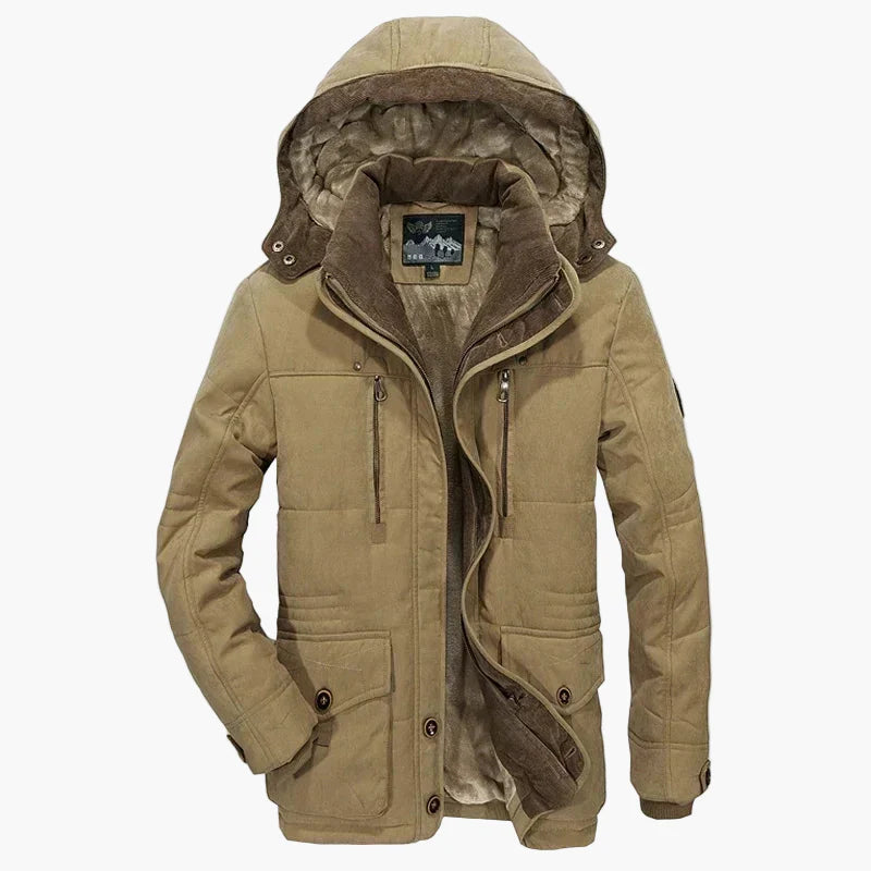 Herren Winterjacke Outdoor Parka mit Kapuze – Warm & Stilvoll für Freizeit und Alltag