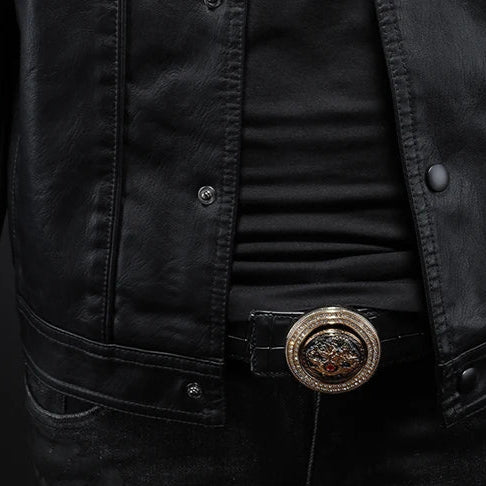 Men's Moto-Inspired Jacket – Timeless Style for Leisure and Everyday Use