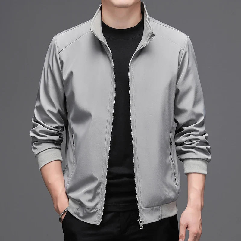 Men's bomber jacket stand collar zipper transitional jacket