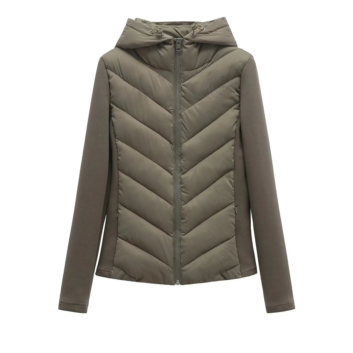 Damen Steppjacke mit Kapuze und Reißverschluss – Übergangsjacke