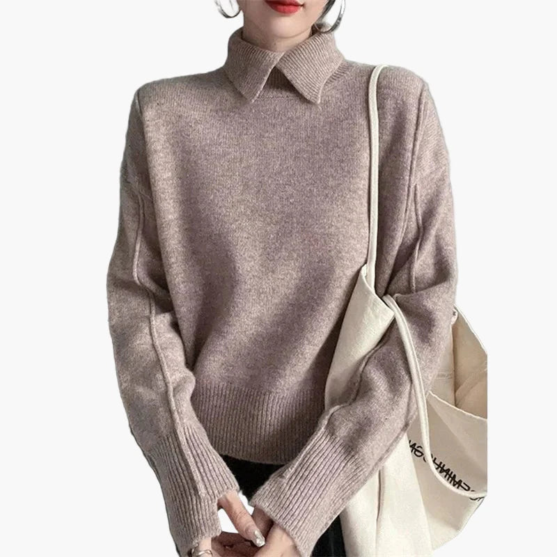 Women's pullover with collar – fashionable casual style for everyday and office
